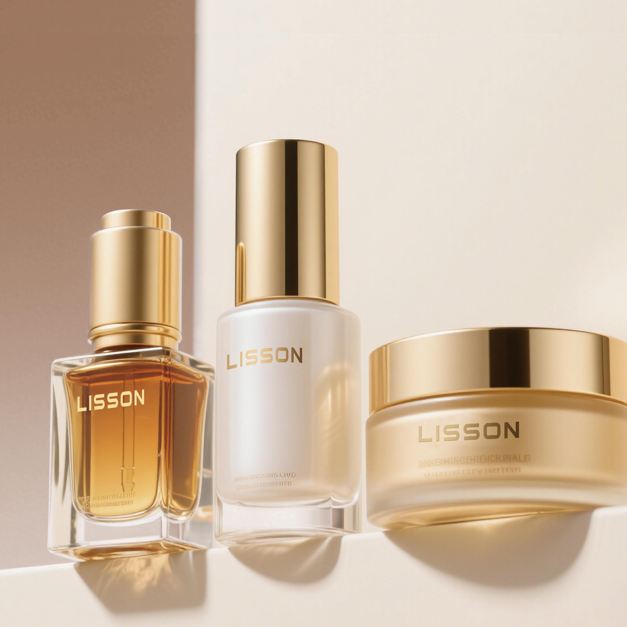 Juego de botellas de vidrio para cosméticos