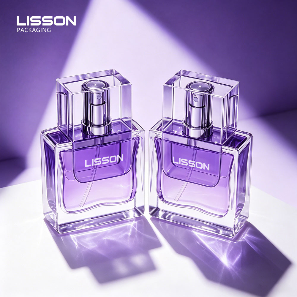 heavy wall glass perfume bottle